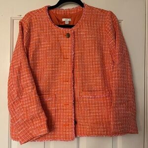 J. Jill Orange Blazer Structured Suit Jacket
